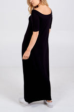 Load image into Gallery viewer, Black bardot Maxi
