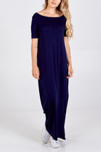 Load image into Gallery viewer, Navy bardot Maxi