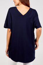 Load image into Gallery viewer, Navy V front and V back T-shirt
