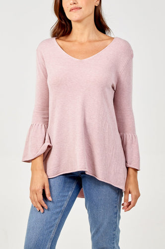 Dusty pink bell sleeve Jumper