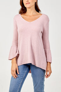 Dusty pink bell sleeve Jumper