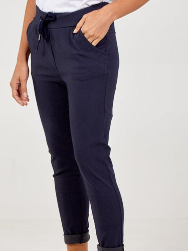 Navy magic Trousers - non crush