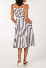 Load image into Gallery viewer, Denim cross over stripe Dress