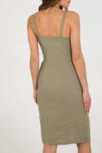 Load image into Gallery viewer, Khaki Midi Dress with pockets
