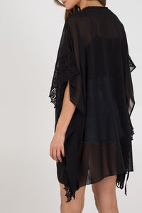 Crochet trim tie Kimono