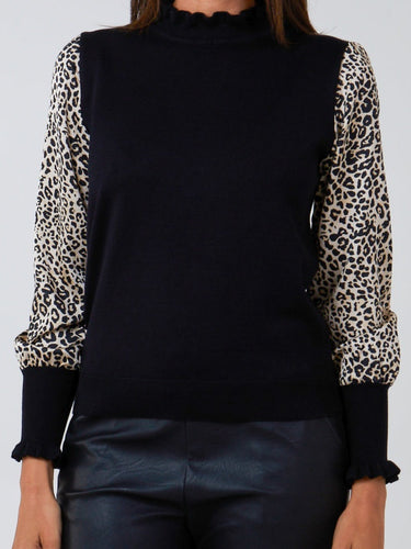 Leopard sleeve Jumper