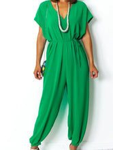 Load image into Gallery viewer, Orange Tie waist harem Jumpsuit