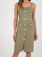 Load image into Gallery viewer, Khaki Midi Dress with pockets