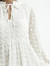 Load image into Gallery viewer, White chiffon layered dotted Dress