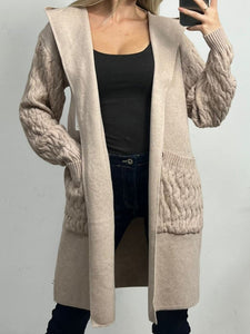 Knitted cable Coatigan - 3 colours