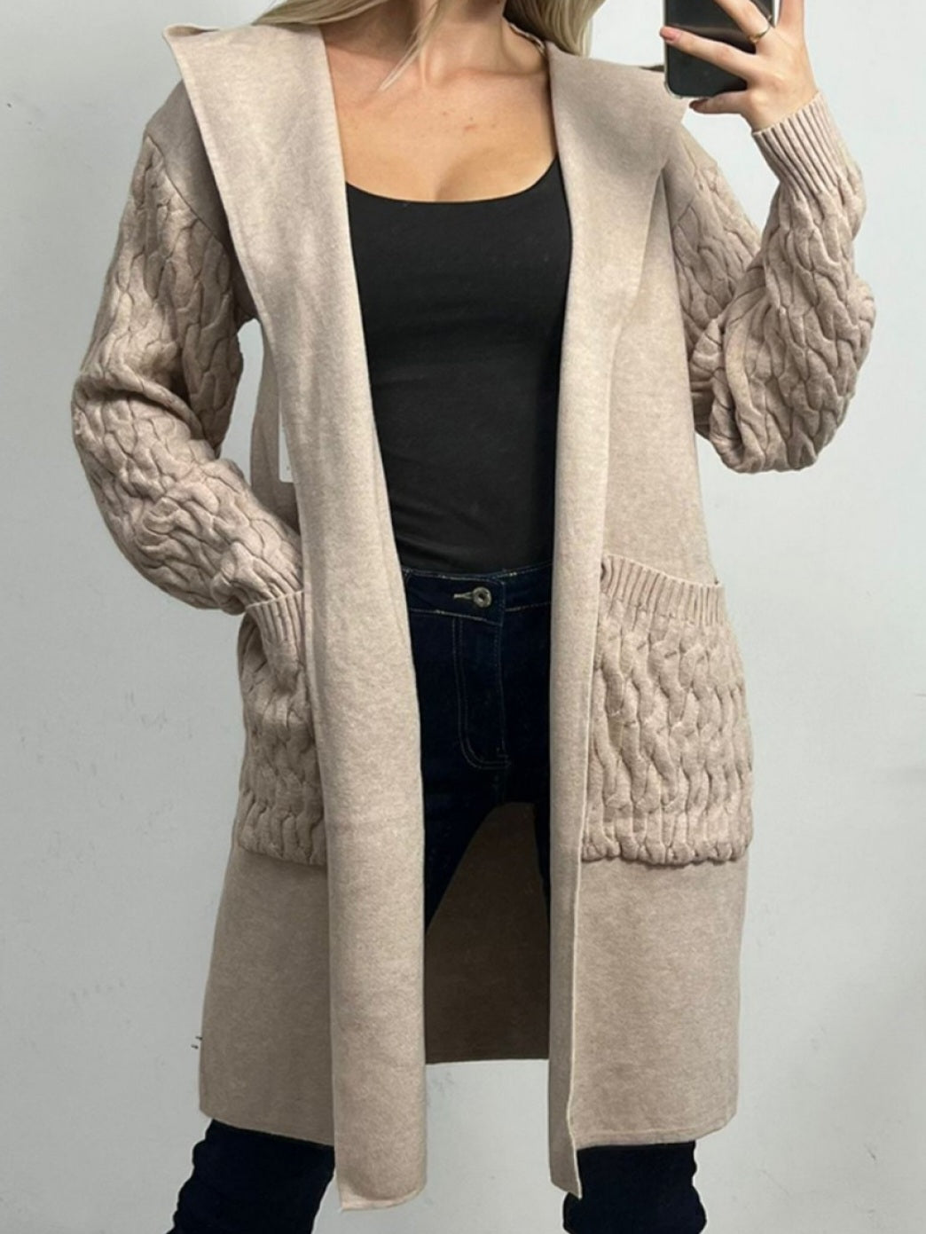Knitted cable Coatigan - 3 colours
