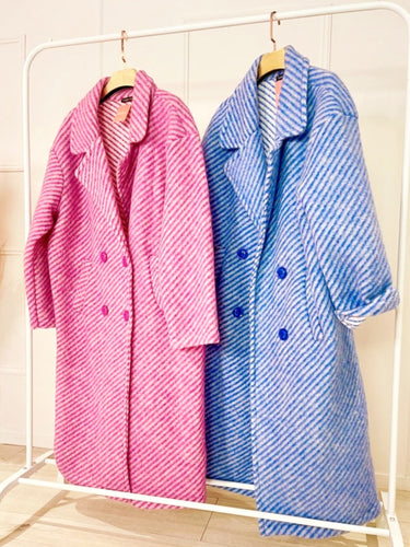 Soft Stripe pocket Coat - 2 Colours