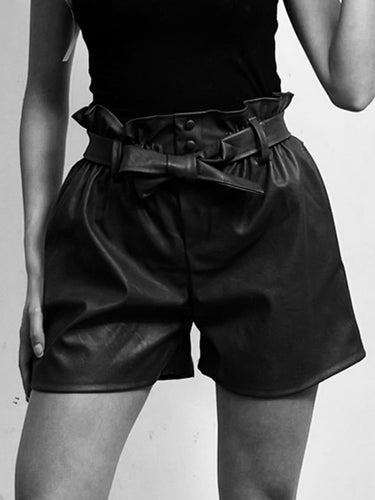 Black PU Shorts