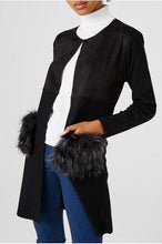 Load image into Gallery viewer, Black Jacket with faux fur pockets