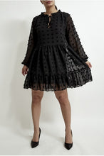 Load image into Gallery viewer, Black chiffon layered dotted Dress