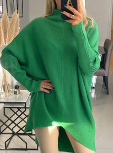 Green turtle neck Jumper - longer version