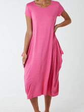 Load image into Gallery viewer, Leona Pink cap sleeve Maxi Dress