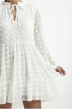 Load image into Gallery viewer, White chiffon layered dotted Dress