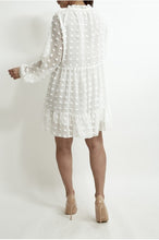 Load image into Gallery viewer, White chiffon layered dotted Dress